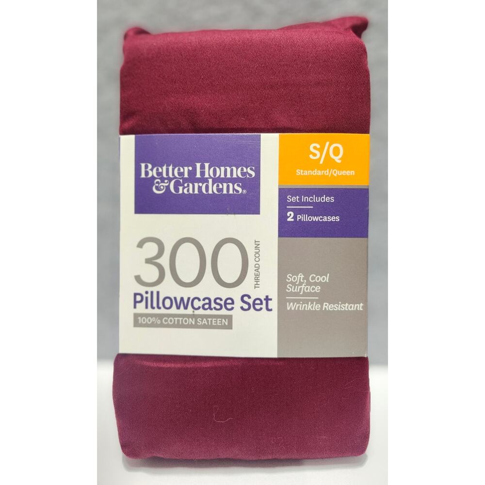 Better Homes Gardens Rose Wine Pillowcases Standard Queen 300TC